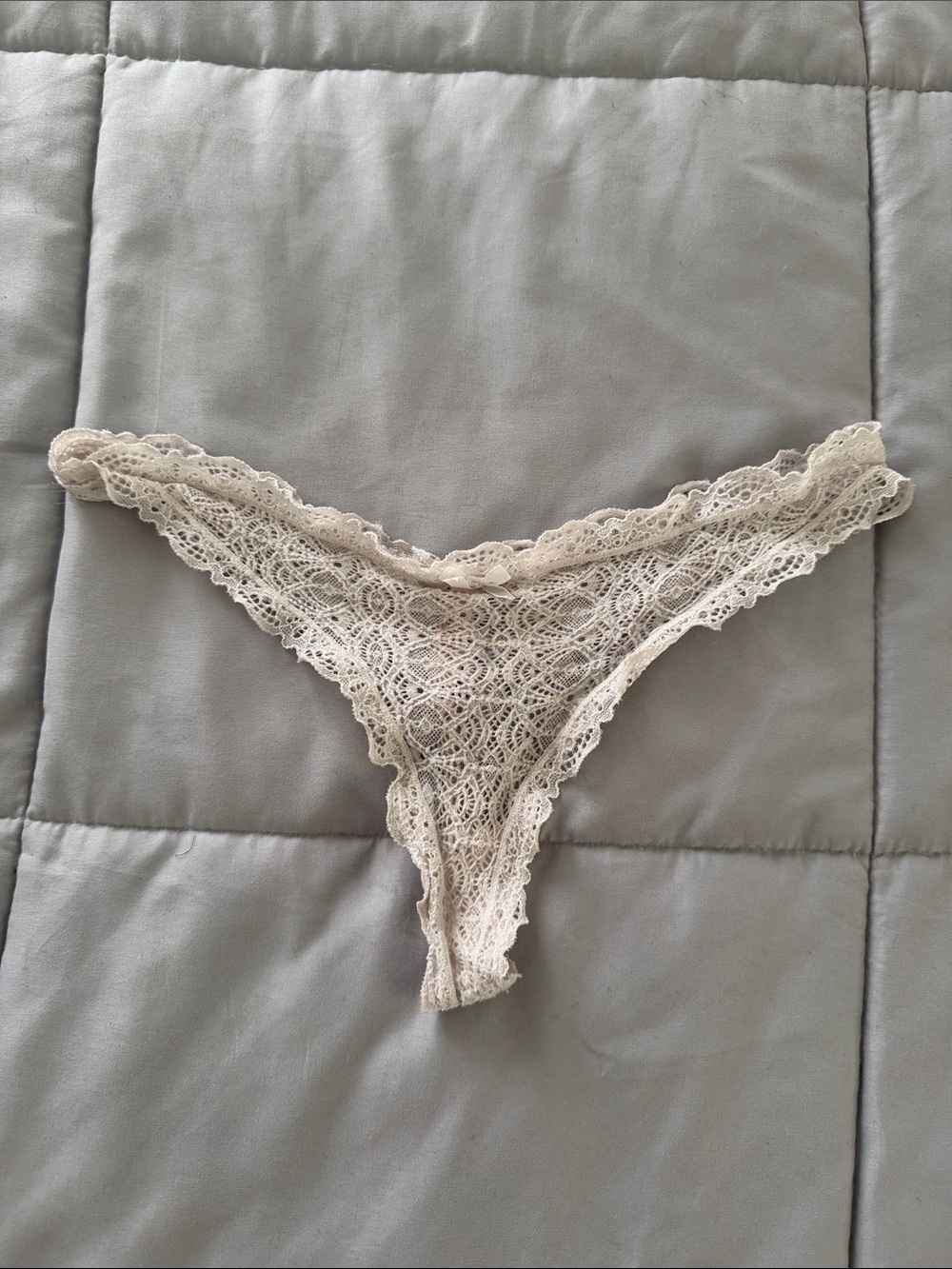 Victoria’s Secret size small, white lace thong